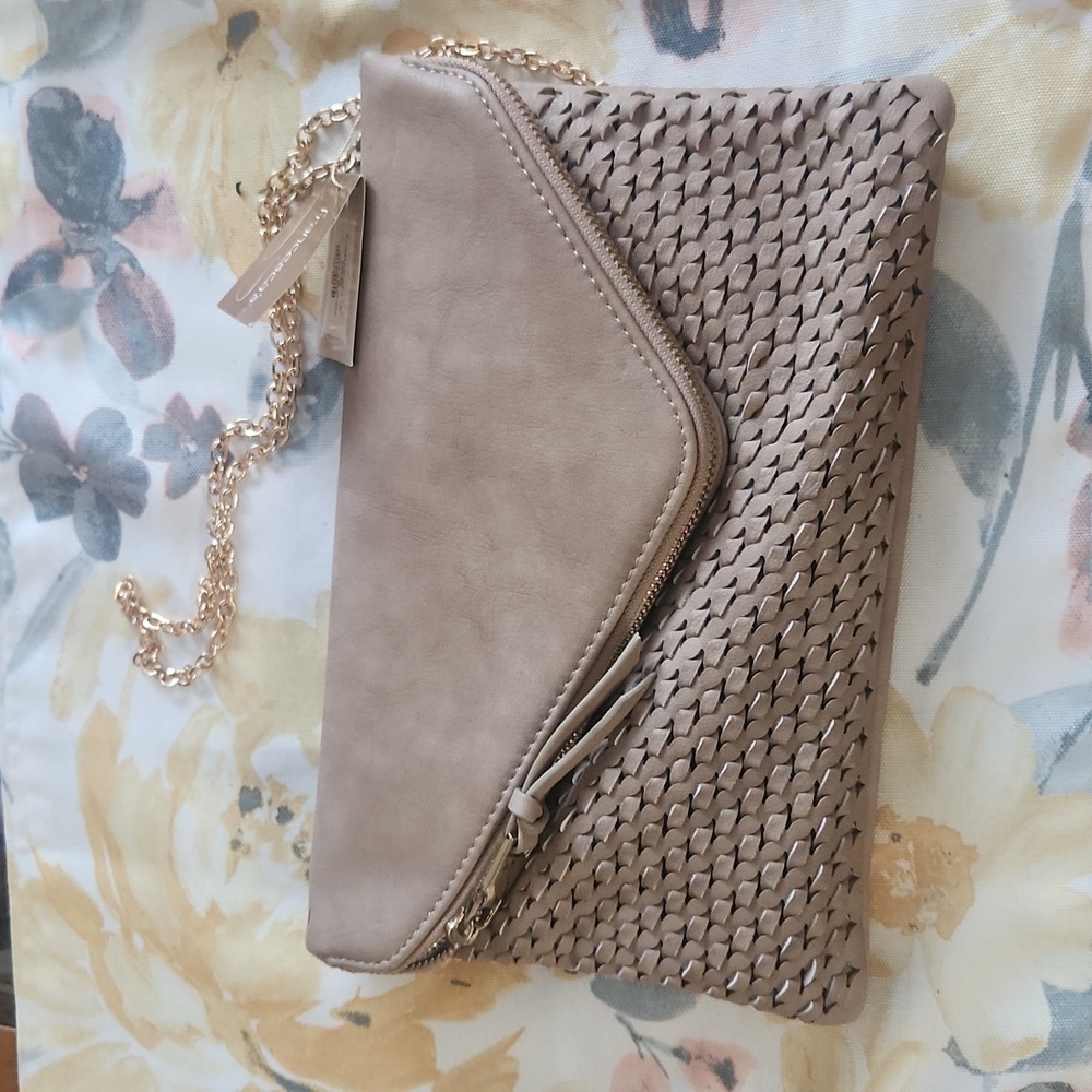 Francesca's weave clutch NWT